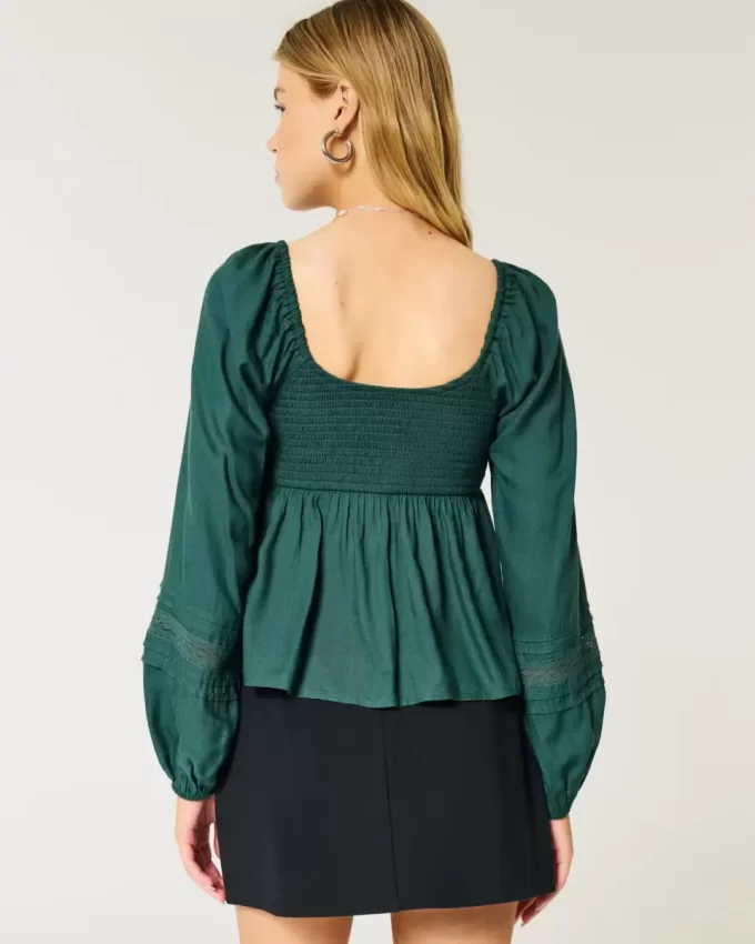 Bluzka typu babydoll z łatwym marszczeniem biustu