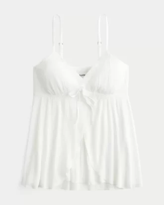 Bluzka typu babydoll z marszczeniami i połyskiem