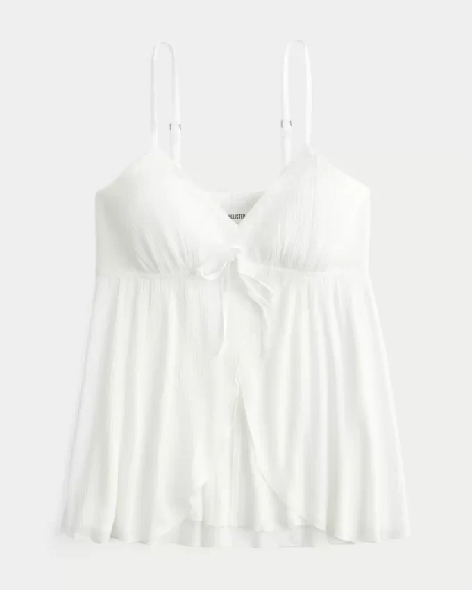 Bluzka typu babydoll z marszczeniami i połyskiem