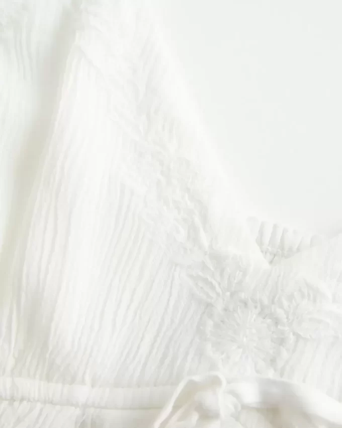 Bluzka typu babydoll z marszczeniami i połyskiem