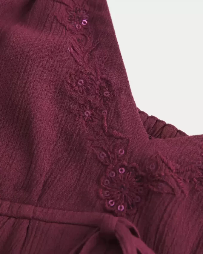 Bluzka typu babydoll z marszczeniami i połyskiem