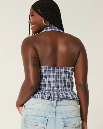 Bluzka z kołnierzykiem i wiązaniem na szyi