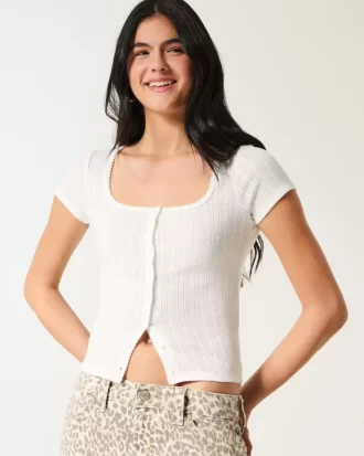 Bluzka z krótkim rękawem i guzikami