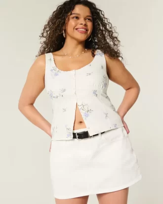 Bluzka z mieszanki lnu zapinana na guziki