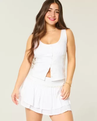 Bluzka z mieszanki lnu zapinana na guziki