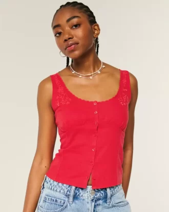 Bluzka z mieszanki lnu zapinana na guziki