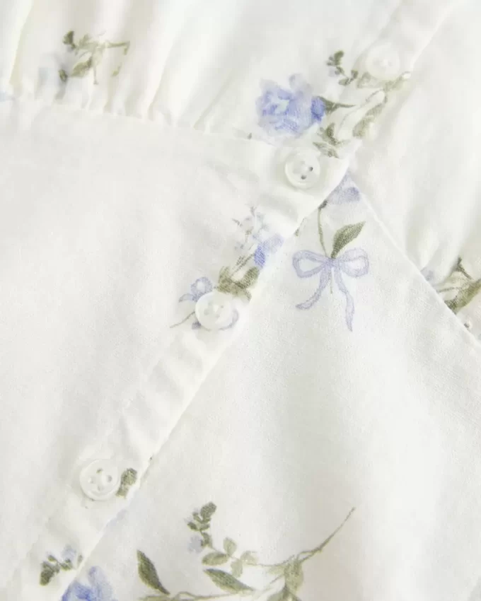 Bluzka z mieszanki lnu zapinana na guziki