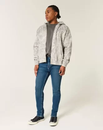 Ciemne, obcisłe jeansy sportowe