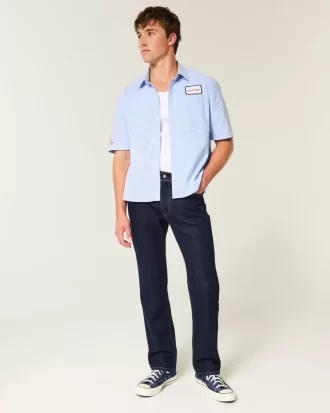 Ciemne proste dżinsy