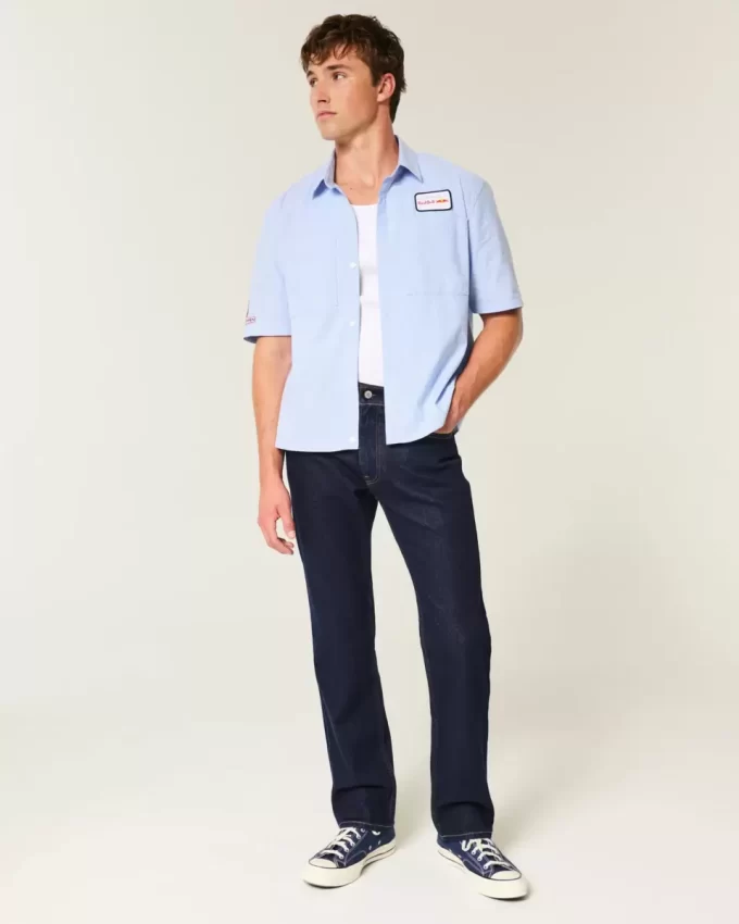 Ciemne proste dżinsy Ciemne proste dżinsy