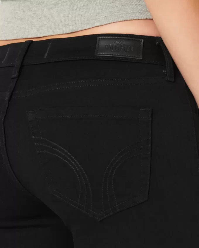 Czarne, obcisłe jeansy Curvy Low-Rise