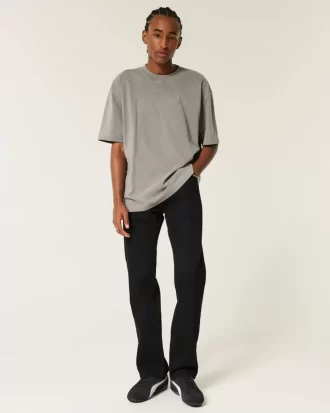 Czarne, proste dżinsy bez blaknięcia