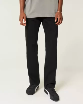 Czarne, proste dżinsy bez blaknięcia