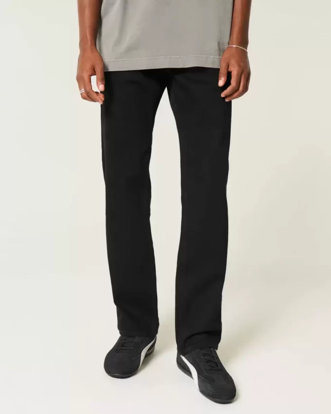 Czarne, proste dżinsy bez blaknięcia