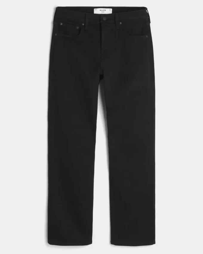 Czarne, proste dżinsy bez blaknięcia