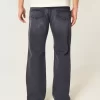Czarne, sprane, luźne jeansy Bootcut Czarne, sprane, luźne jeansy Bootcut