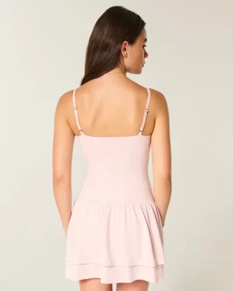 Dzianinowa mini sukienka warstwowa