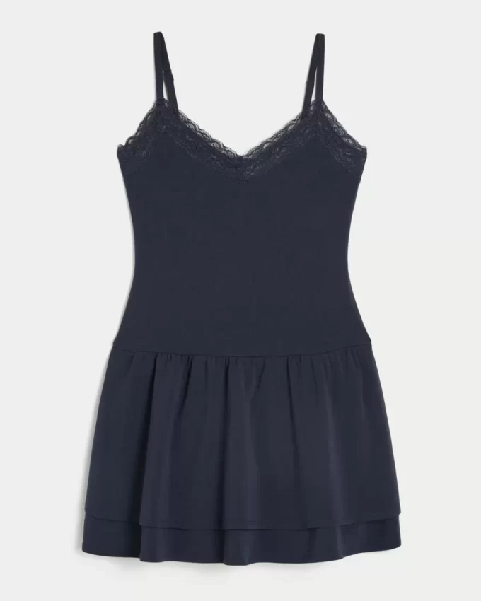 Dzianinowa mini sukienka warstwowa