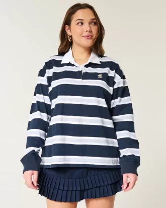 Easy Teddy Bear Graphic Rugby Polo