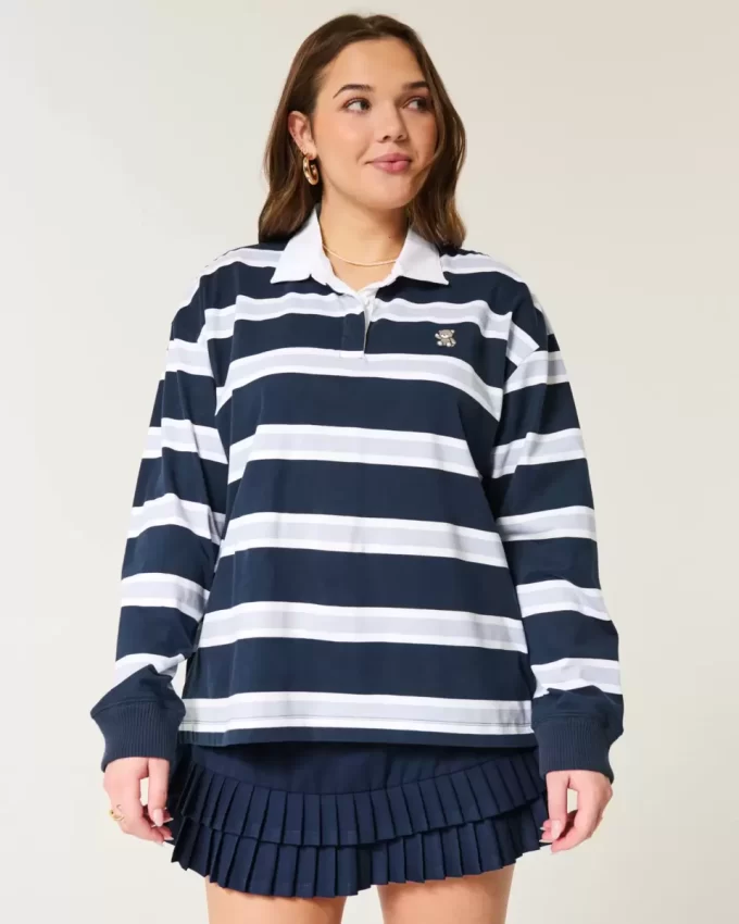 Easy Teddy Bear Graphic Rugby Polo