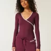 Gilly Hicks Active Tipped Wrap Top Gilly Hicks Active Tipped Wrap Top