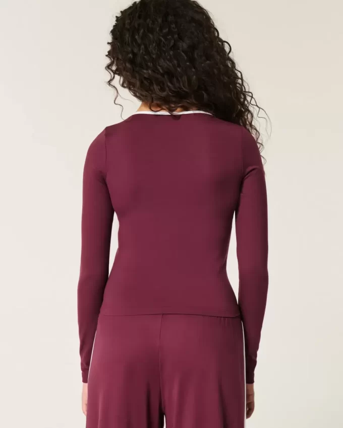 Gilly Hicks Active Tipped Wrap Top Gilly Hicks Active Tipped Wrap Top