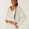 Gilly Hicks Knit V-Neck Hoodie