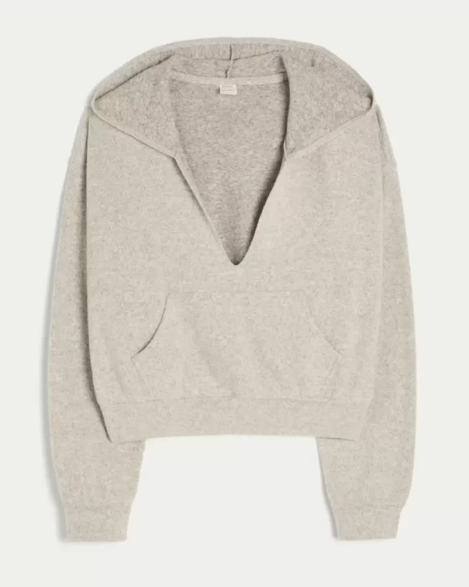 Gilly Hicks Knit V-Neck Hoodie