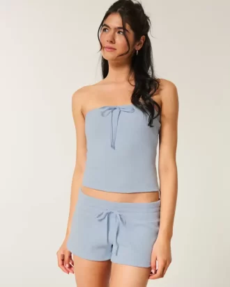 Gilly Hicks Przytulne mini szorty waflowe