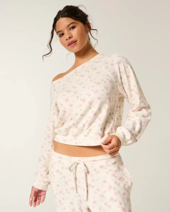 Gilly Hicks Waffle Top z odkrytymi ramionami