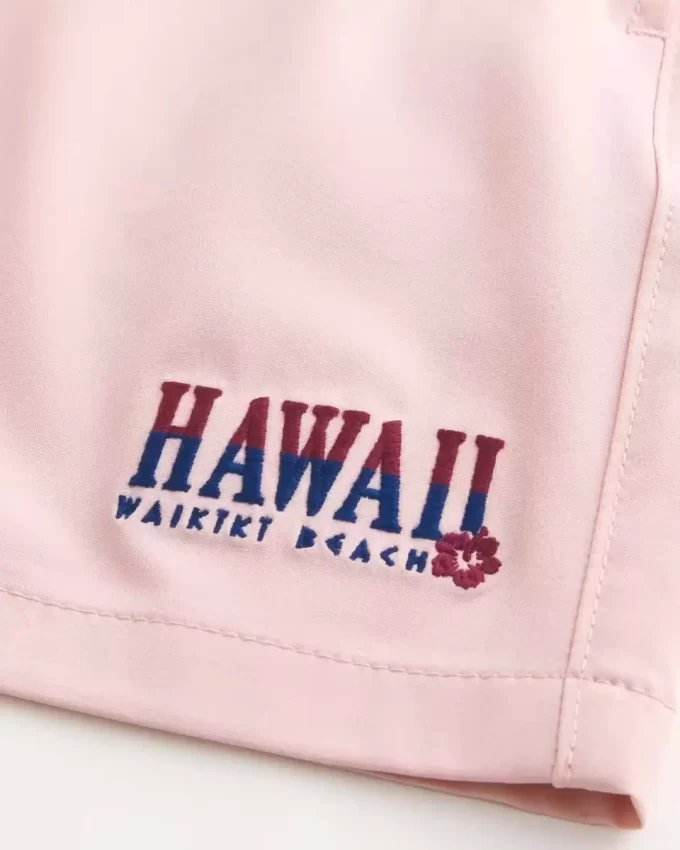 Hawajskie graficzne kąpielówki do połowy uda