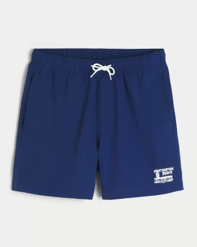 Huntington Beach Graphic Volley Swim Trunks do połowy uda Huntington Beach Graphic Volley Swim Trunks do połowy uda