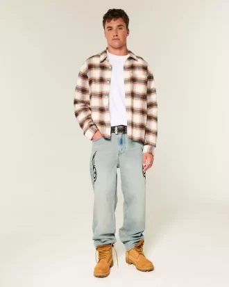 Jeansy Baggy Light Wash Graphic