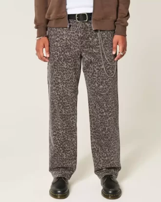 Jeansy Baggy Painter z nadrukiem w panterkę