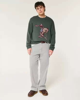 Jeansy Baggy Painter z paskami kolejowymi