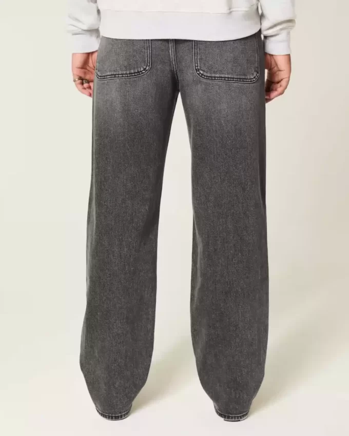 Jeansy Baggy z grafiką „Sprane czarne gwiazdy” Jeansy Baggy z grafiką „Sprane czarne gwiazdy”