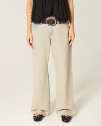 Jeansy Baggy z niskim stanem i lekkim spraniem