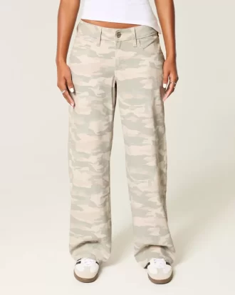 Jeansy Baggy z niskim stanem Y2K Camo