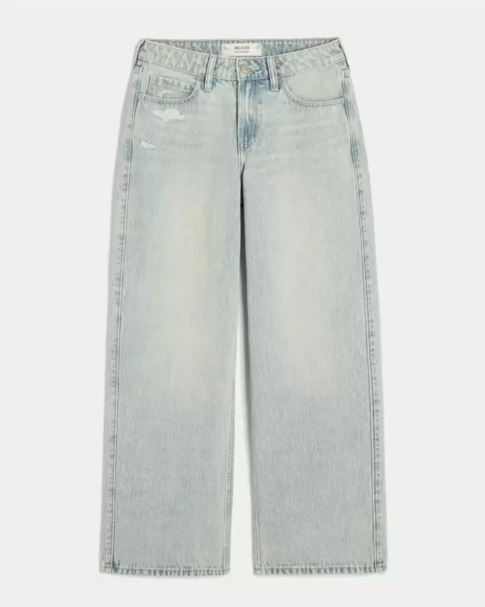 Jeansy Baggy z wysokim stanem i lekkim spraniem Jeansy Baggy z wysokim stanem i lekkim spraniem