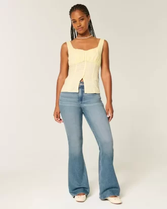 Jeansy Curvy High-Rise Medium Wash Flare Jeansy Curvy High-Rise Medium Wash Flare