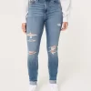 Jeansy Curvy High-Rise Ripped Medium Wash Super Skinny Jeansy Curvy High-Rise Ripped Medium Wash Super Skinny