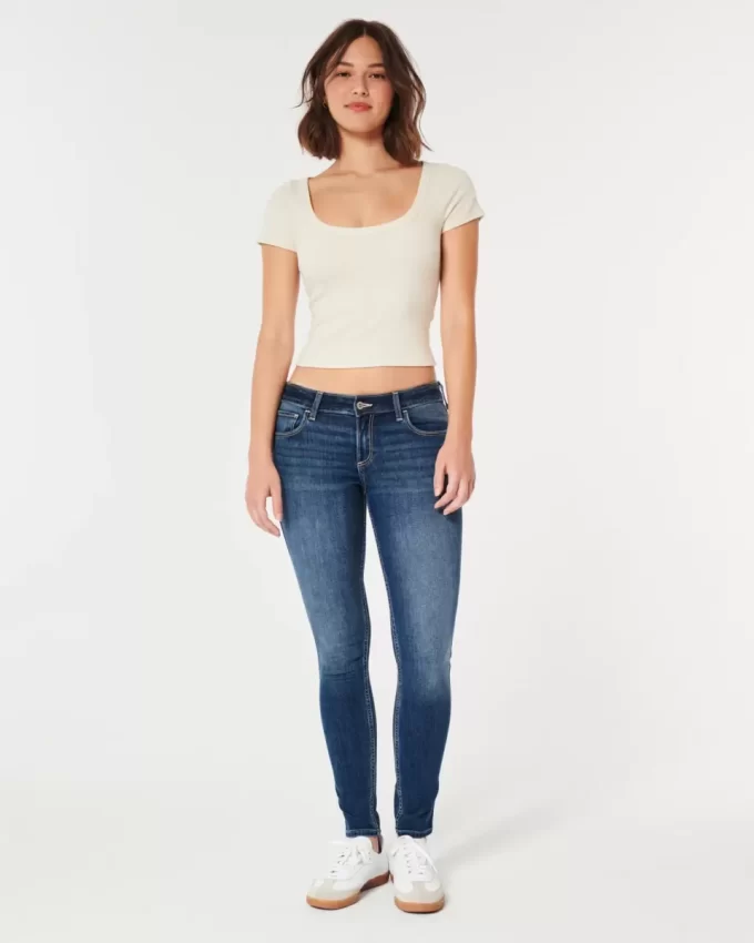 Jeansy Curvy Low-Rise Dark Wash Super Skinny