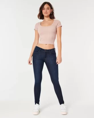 Jeansy Curvy Low-Rise Dark Wash Super Skinny