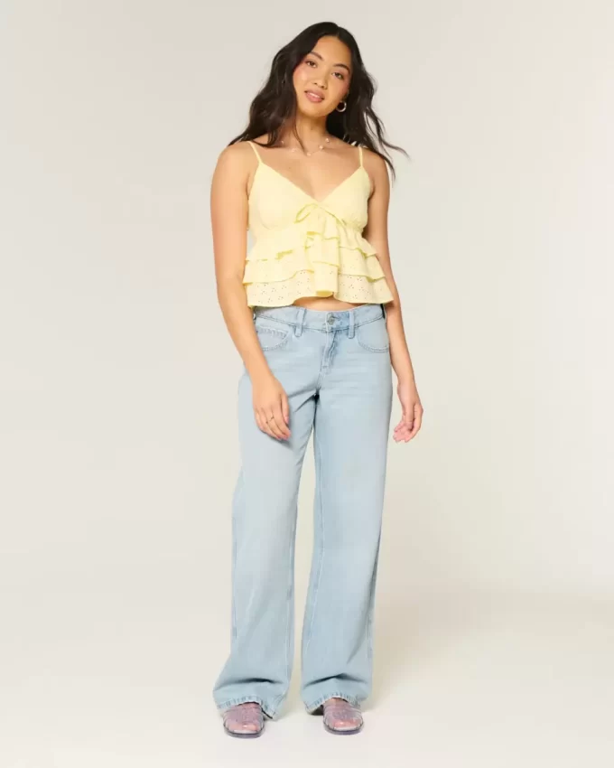 Jeansy Curvy Low-Rise Light Wash Baggy Jeansy Curvy Low-Rise Light Wash Baggy