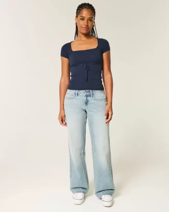 Jeansy Curvy Low-Rise Light Wash Baggy