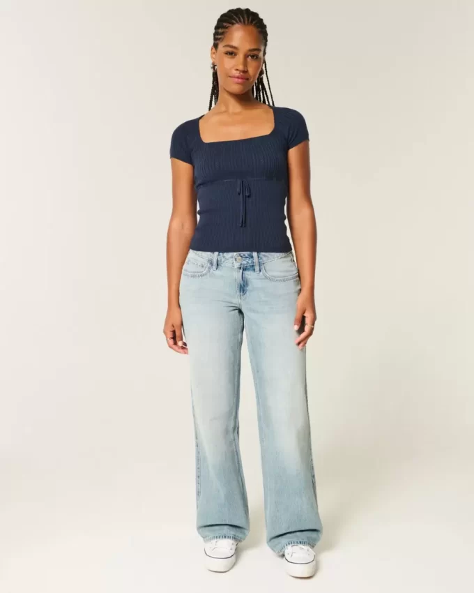 Jeansy Curvy Low-Rise Light Wash Baggy Jeansy Curvy Low-Rise Light Wash Baggy