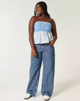 Jeansy Curvy Low-Rise Medium Wash Baggy