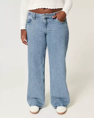 Jeansy Curvy Low-Rise Medium Wash Baggy