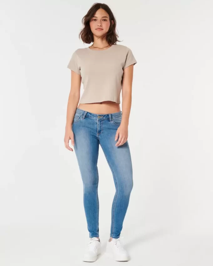 Jeansy Curvy Low-Rise Medium Wash Super Skinny Jeansy Curvy Low-Rise Medium Wash Super Skinny