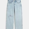 Jeansy Curvy Low-Rise Ripped Light Wash Baggy Jeansy Curvy Low-Rise Ripped Light Wash Baggy